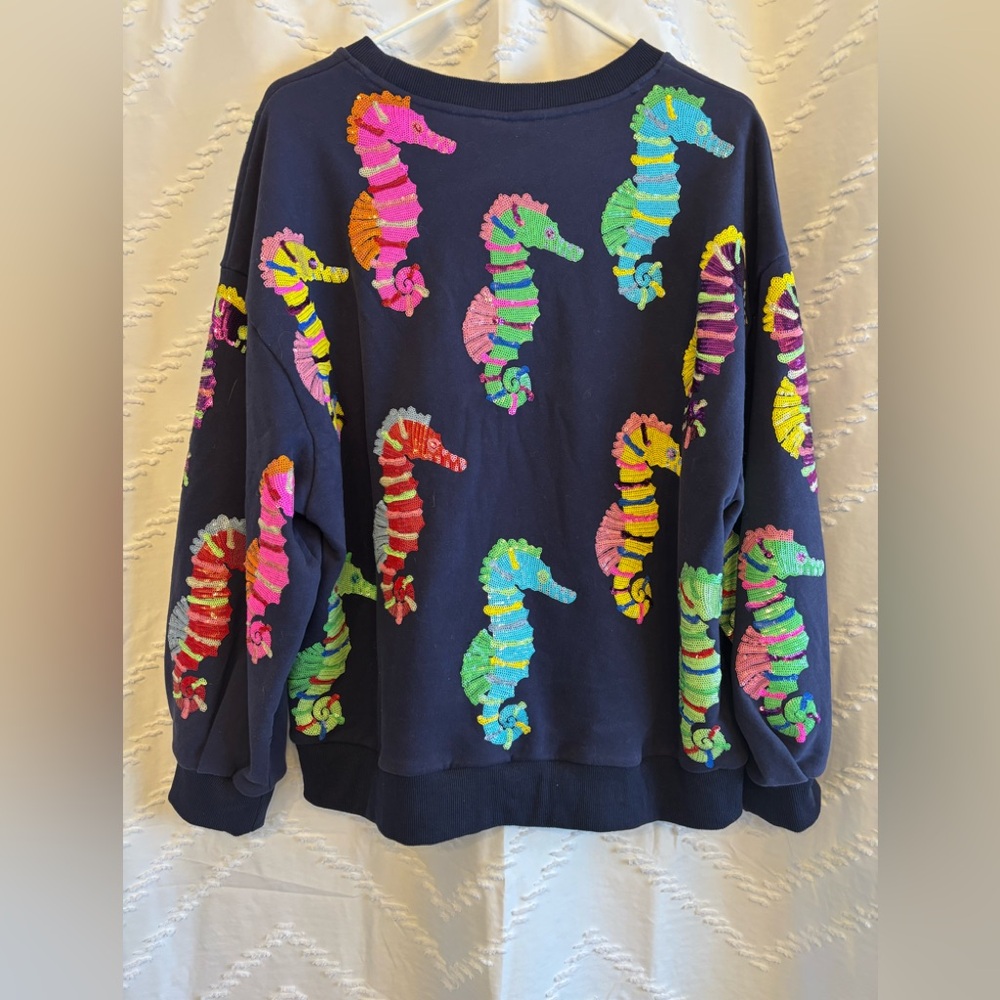 QUEEN OF SPARKLES SEAHORSE SWEATSHIRT - Picture 2 of 2
